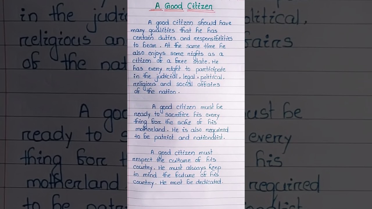 A Good Citizen essay in English || Essay writing || #viral #good  #students #study #essay #citizen