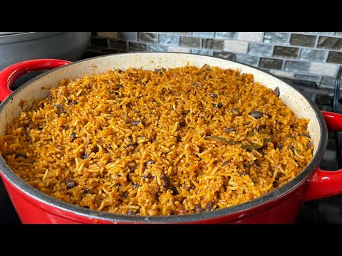 Simple Black beans Jollof rice recipe in 30 minutes| something Quick and easy to make for dinner