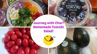 AVOCADO SALAD with TZATZIKI DIP DRESSING! SO DELICIOUS!!!