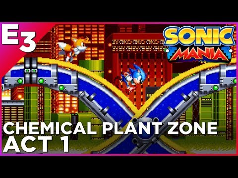 SONIC MANIA: Chemical Plant Zone, Act 1 GAMEPLAY — Polygon @ E3 2017