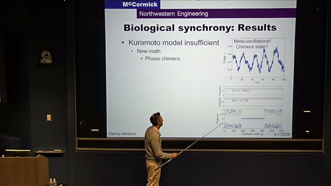 Danny Abrams: Modeling and Analysis of Synchronous Signaling in Biological Systems (April 2, 2026)