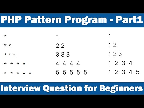 PHP Pattern Program Part1 | Interview Question for Beginners