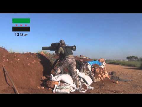 استهداف دبابة لقوات النظام بصاروخ تاو من قبل الفرقة 13 في باشكوي في محافظة حلب