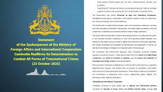 Statement  Cambodia Reaffirms Its Determination to Combat All Forms of Transnational Crimes