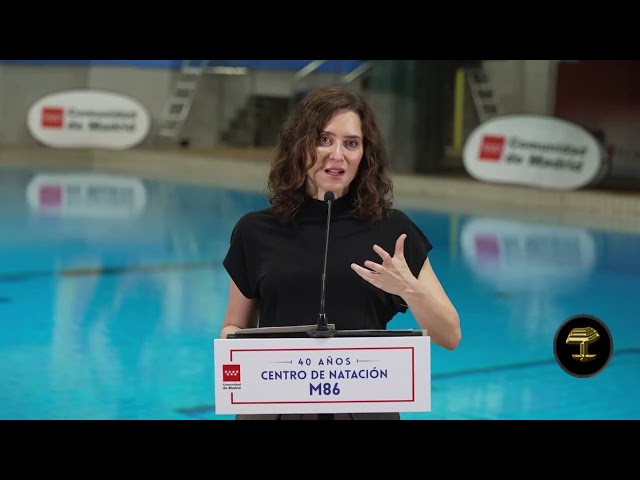 Díaz Ayuso celebra el 40º aniversario del Centro de Natación Mundial 86