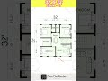 32x32 3 BEdroom ka makan, 32*32 House Plan,33 by 33 House #Housedesign #Dreamhome #shorts