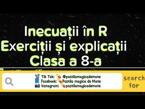 Inecuatii in R. Intervale de numere reale -  Testul 1. Clasa a VIII-a