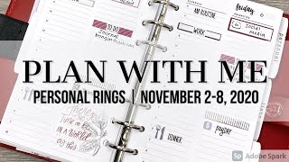 Plan with Me | Personal Rings | Simple & Trendy Co Daily Inserts | November 2-8, 2020 | #filofax