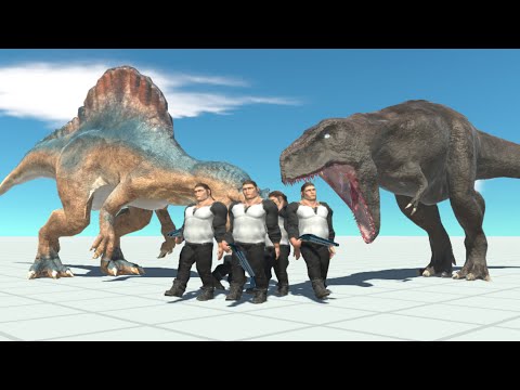 SPINOSAURUS & DARK T-REX vs 5x UNITS - Animal Revolt Battle Simulator