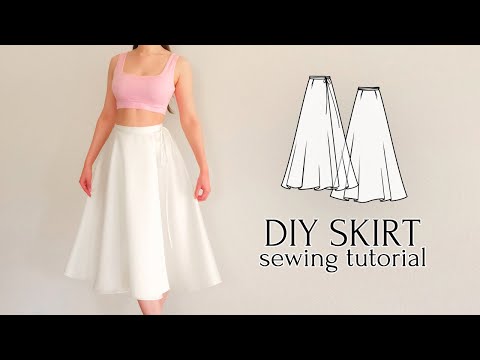 DIY Adjustable Midi Wrap Skirt + Sewing Pattern