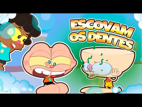 Capa de Mongo e Drongo ENSINAM a Escovar os dentes. Desenho animado educativo com Mongo e Drongo? como pode?