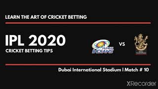 IPL 2020 | Match # 10 MI vs RCB | 5 Cricket Betting Tips