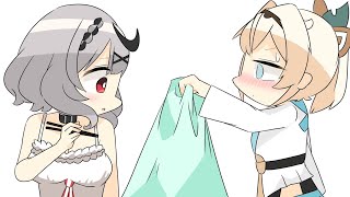 【手描き】いろは殿の匂いをこっそり嗅いでたことがバレる沙花叉クロヱ【沙花叉クロヱ/風真いろは/いろクロ/ホロライブ/切り抜き漫画】