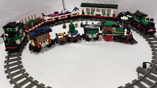YouTube thumbnail: Lego Holiday Train 10173 Review and Side By Side 10254