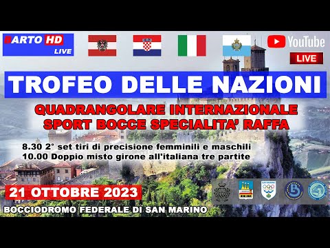 Trofeo delle Nazioni - Quadrangolare internazionale sport bocce raffa - 21 Ottobre 2023