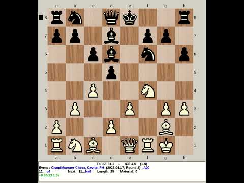 Tal SF 31.1 vs ICE 4.0 | GrandMonster Chess R3, 230417 Philippines