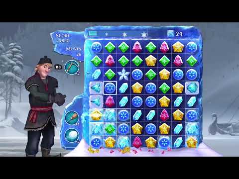 Frozen Free Fall: Snowball Fight Level 244 Walkthrough, No Power Ups