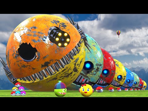 Walking Robot Pacman & Spider Robot vs Shredder Robot Monster CV44