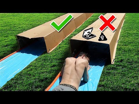 TRY NOT TO Slip 'N Slide Through the Wrong MYSTERY BOX!! Video