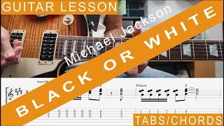 Michael Jackson, Black or White, TAB, Guitar Lesson, Tutorial, How to play