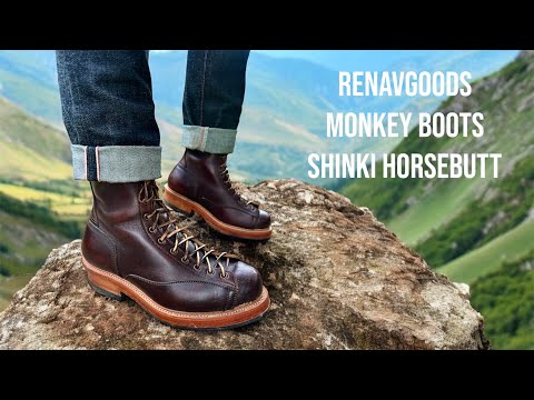 Renavgoods MONKEY BOOTS in BROWN OILED SHINKI HORSEBUTT
