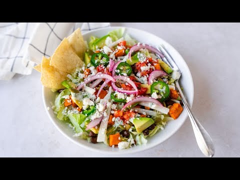 Vegetarian Taco Salad with Roasted Sweet Potatoes