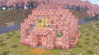 [Minecraft] How to Build a Cherry Blossom Greenhouse / Tutorial