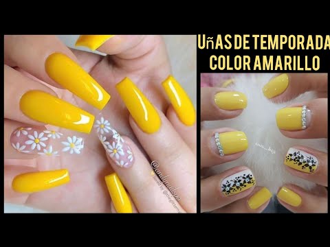 DISEÑOS DE UÑAS AMARILLAS❤️🌼/ COLOR DE TEMPORADA 🌼