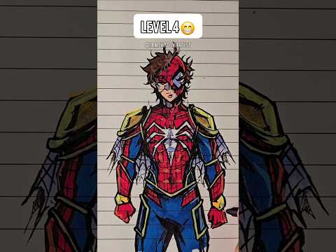 Drawing Spider-Man in Different Level ✨️ #shorts #spiderman  #howtodraw