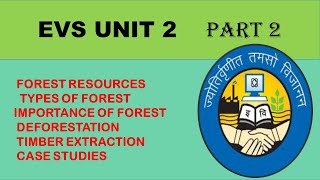 Forest Resources || deforestation || timber extraction || EVS || Unit 1 || part 2 || GGSIPU