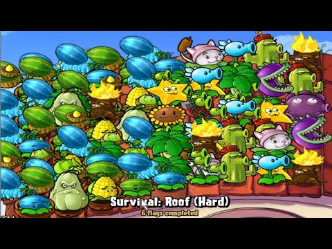 Plants vs Zombies | Survival Roof | All Big Time Plant PvZ vs All Zombies FULL HD