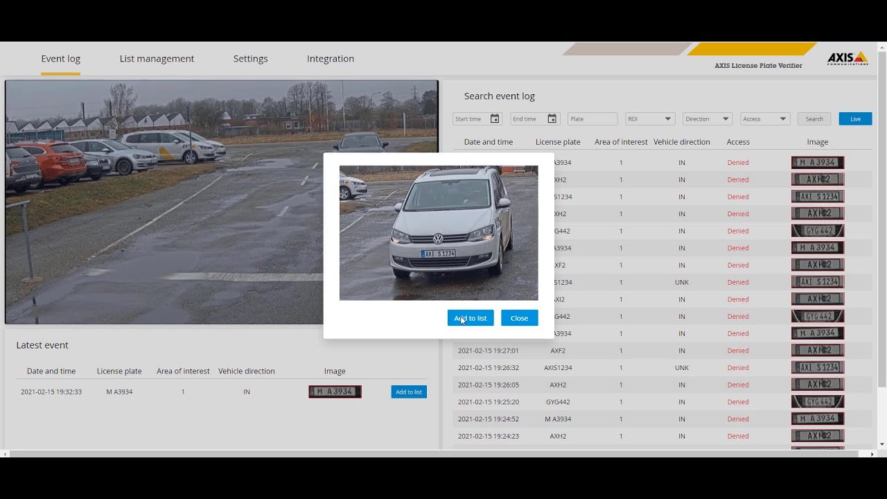 Axis Videoanalyse License Plate Verifier Lizenz 1 Kanal