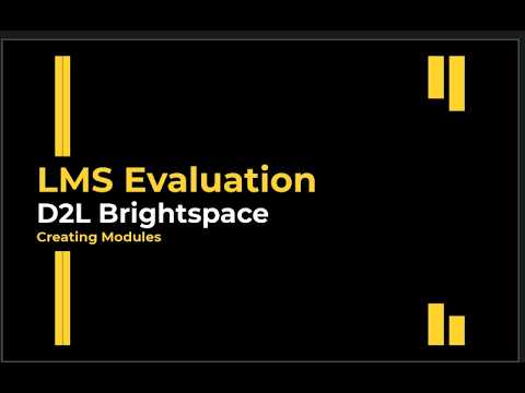 Lms Brightspace Module Creation