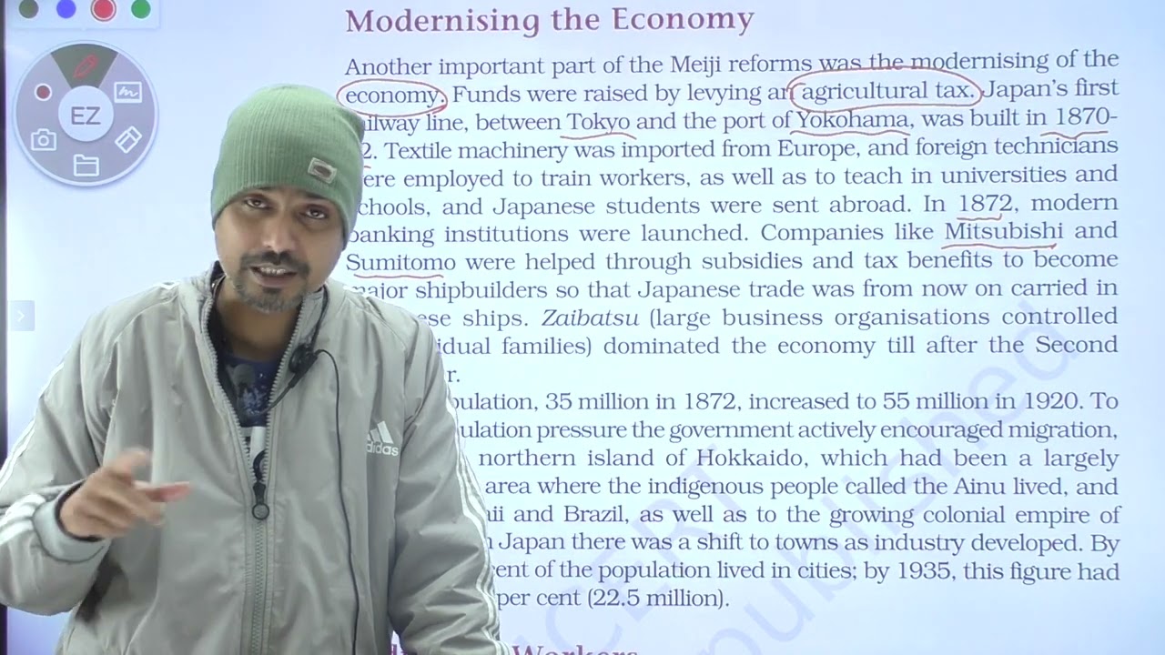 class 11 history || Modernising the economy of japan  (meiji reformation)