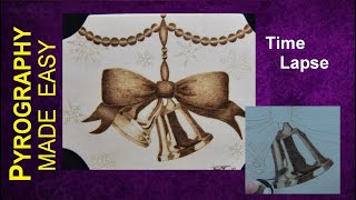 Pyrography art - Jingle Bells Christmas wood burning time lapse
