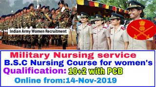 Military Nursing service Notification full details in telugu 2020||Army Bsc Nursing Course in telugu