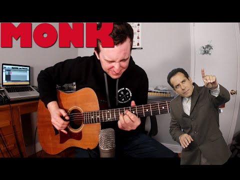 It's a Jungle Out There (Monk Theme) --- Fingerstyle Guitar Cover + Free Tabs  {Jacob Neufeld}