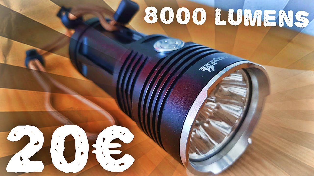 Lunaris2142 teste une lampe torche 10 LED crazyfire 8000 lumens