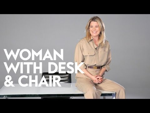 Ellen Pompeo On Owning Your Shit | Woman with Desk and Chair | InStyle