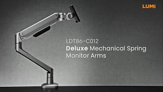 Deluxe Desk-Mounted Mechanical Spring Monitor Arm | LDT86-C012 | LUMI