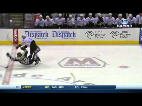 Francois Beauchemin puts an amazing hit on Artem Anisimov