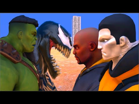 Hulk & Venom vs Colossus & Luke Cage - EPIC Fight
