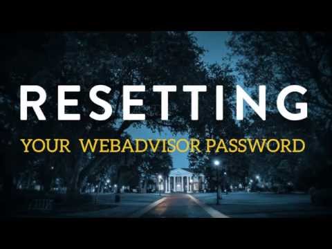 Resetting Your Webadvisor Password