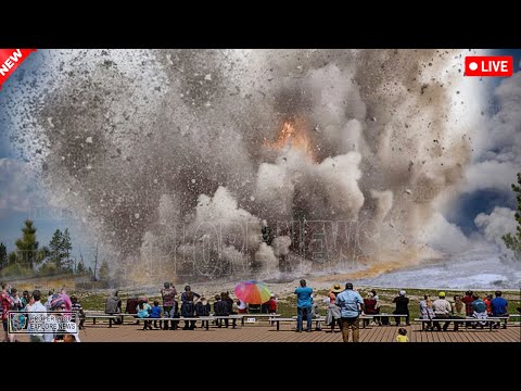 Eruzione colossale a Yellowstone! L'orribile ripresa del quarto geyser gigante eruttato sotto la ...
