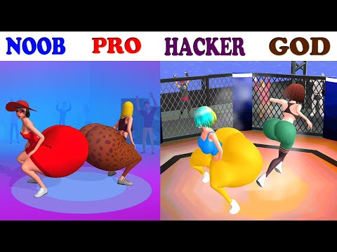 NOOB vs PRO vs HACKER vs GOD in TWERK RACE 3D VS BELLY CLASH 3D Gameplay PikaName