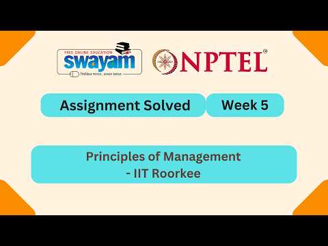 Principles of Management Week 5 | NPTEL ANSWERS 2026 #nptel2026 #myswayam #nptel
