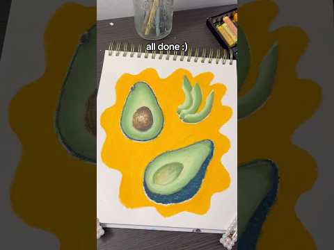 Drawing oil pastel avocados 🥑 #oilpastel #colortheory #drawing #artprocess