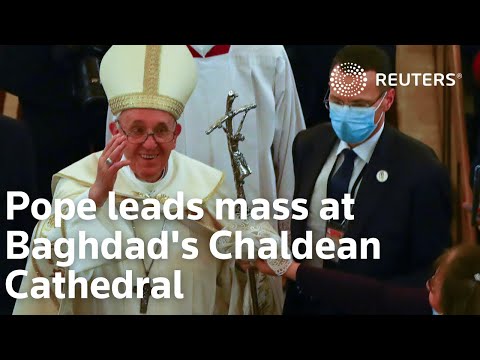 Pope leads mass at Baghdad's Chaldean Cathedral