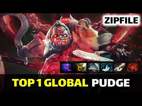 ZIPFILE Pudge - TOP 1 Global PUDGE Gameplay - Dota 2 7.27c