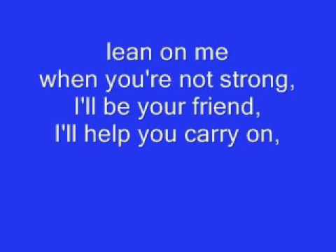 Lean On Me   Micheal Bolton LYRICS   YouTube